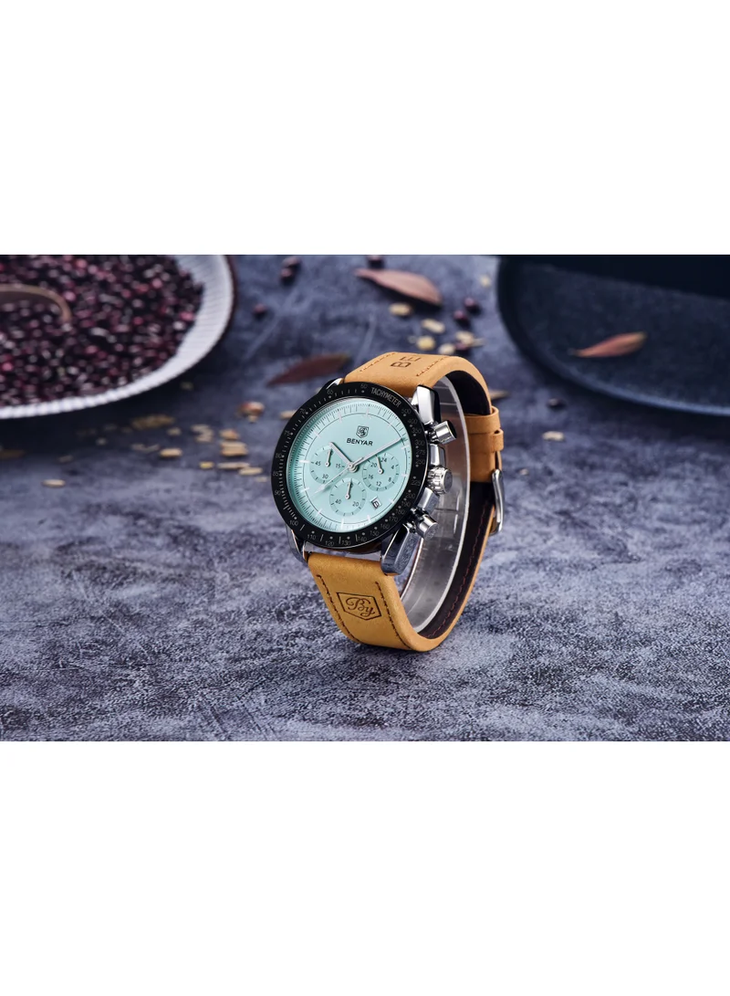 BENYAR BY BENYAR Watch for Men Analog Quartz Chronograph Waterproof Luminous Designer Mens Wrist Watches Business Work Sport Casual Dress Watch with Silicone Strap Elegant Gifts for Men