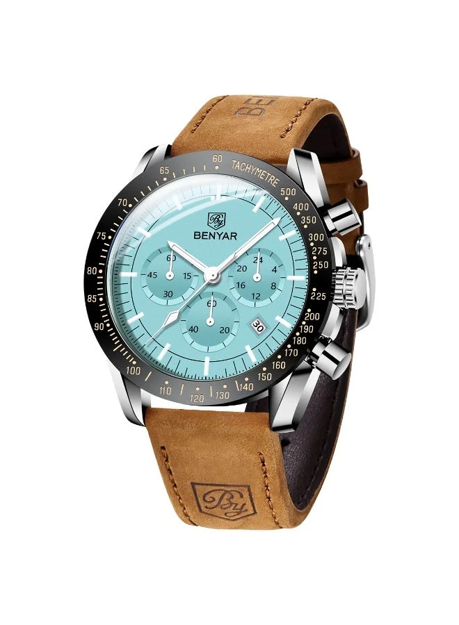 BENYAR BY BENYAR Watch for Men Analog Quartz Chronograph Waterproof Luminous Designer Mens Wrist Watches Business Work Sport Casual Dress Watch with Silicone Strap Elegant Gifts for Men
