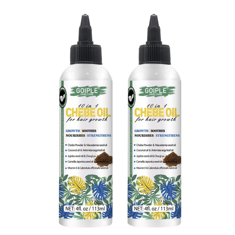 Natural 10 in 1 Chebe Oil Moisturizer for Scalp African Chebe Powder for Hair Growth Stronger Thicker Longer for All Hair Types2pcs