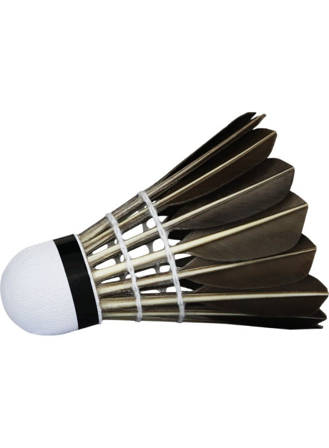 AMES Amusi Badminton Shuttlecocks, Durable Black Goose Feather, Competition Training, 1 Tube Of 12 Pieces - Image 2