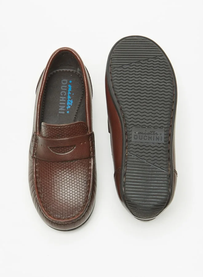 سيد دوتشيني Boys Textured SlipOn Mocassins with Cushioning