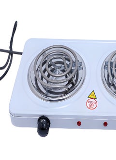 Twomax Two-burner hot plate with thermostat, 2000 watts - white  - Image 3
