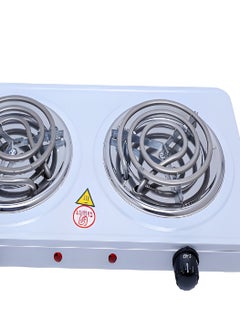 Twomax Two-burner hot plate with thermostat, 2000 watts - white  - Image 2
