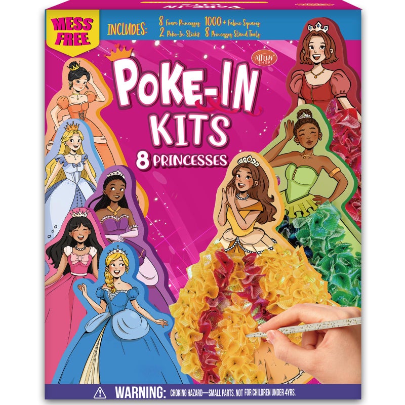 ATFUNSHOP 8 Packs Poke in Crafts Art Kits for Girl Magical Prienceses Mess Free Kids Paper Craft Kits Birthday Gift for Girls 4 5 6 7 8 9 Years Old DIY Presents Mess Free Art Activity - Image 2