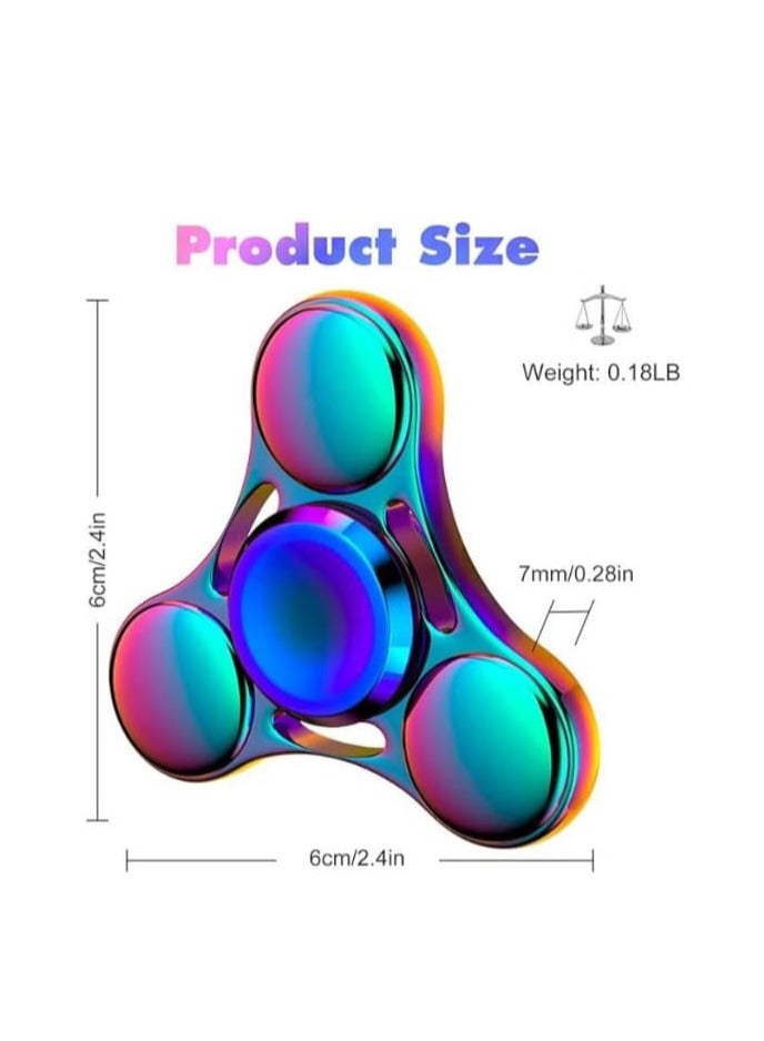 Fidget Spinners Toy, 2-5 Min Spins Time Stainless Steel R188 Bearing Metal Fidget Spinner, EDC ADHD Stress Anxiety Relieves, Fidget Spinner Toys for Kids and Adults (Colorful) - Image 2