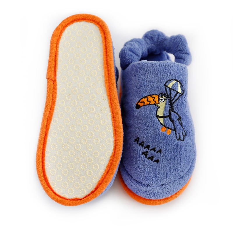 Milk & Moo Kids Slippers, 20cm 100% Cotton, Kids Indoor Slippers, Non-Slip Soft Sole, Slip-On Lightweight, Breathable, Ideal for Home, Bath, Indoor Use, Flying Toucan Design, For Boys and Girls, 5-6 Years Old - Image 4
