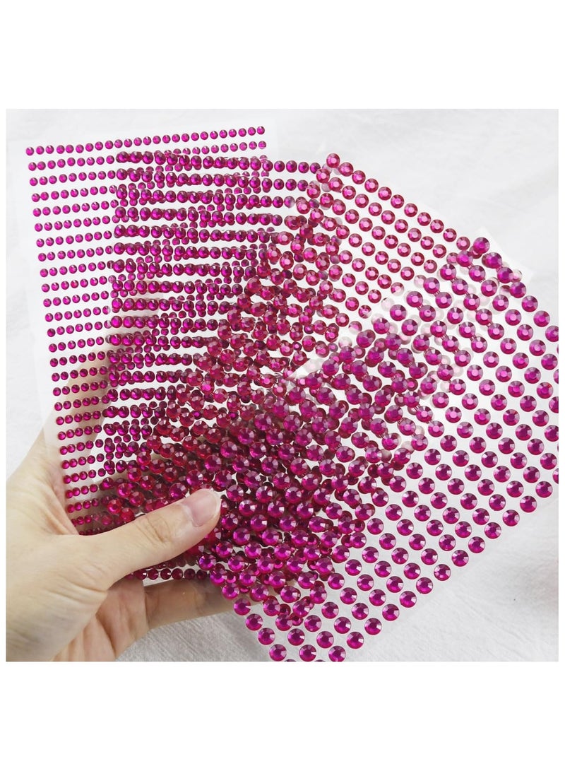 1799 Pcs 4 Sheets Rhinestone Stickers 3/4/5/6 mm Self Adhesive Rhinestones Gems for Face Eyes Makeup Hair Body - Image 5