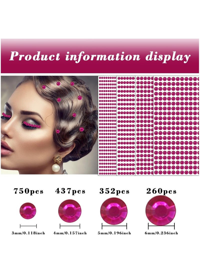 1799 Pcs 4 Sheets Rhinestone Stickers 3/4/5/6 mm Self Adhesive Rhinestones Gems for Face Eyes Makeup Hair Body - Image 3