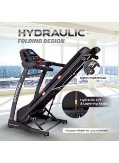 Sparnod Fitness STH-5300 (5.5 HP Peak) Automatic Treadmill - Foldable Motorized Walking & Running Machine for Home Use - Sturdy Equipment with Auto Incline, Black  - Image 5