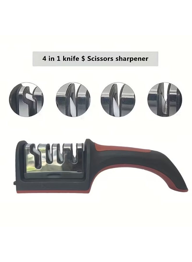 Goolsky Professional Grade 4 Knives Sharpener-Tungsten Steel, Diamond, Ceramic Sharpening Stone Tools, Suitable for Kitchen - Image 5