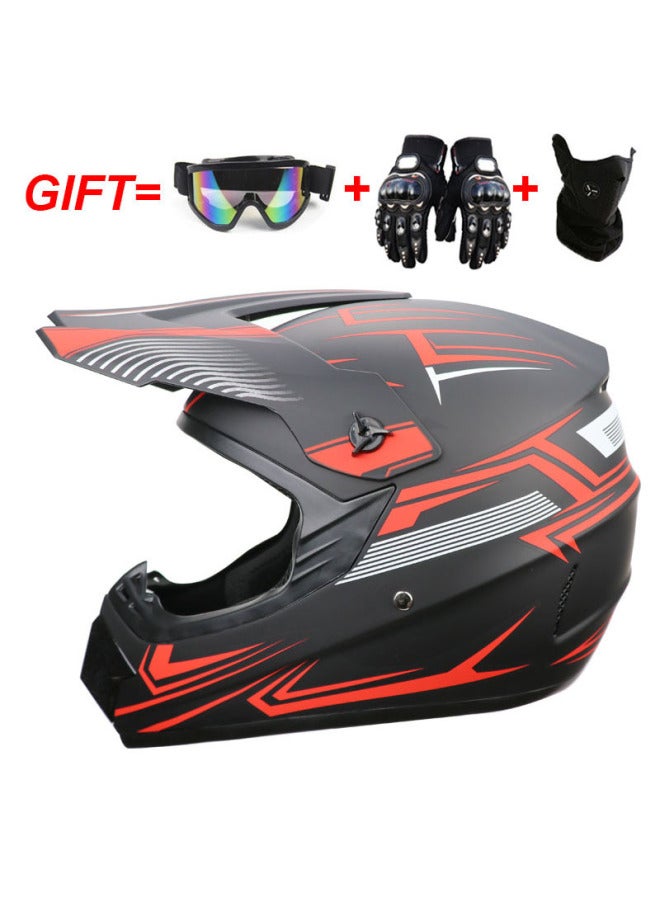 ABS Motorcycle Off-Road Half Helmet, Four Seasons - Asian Red Phantom