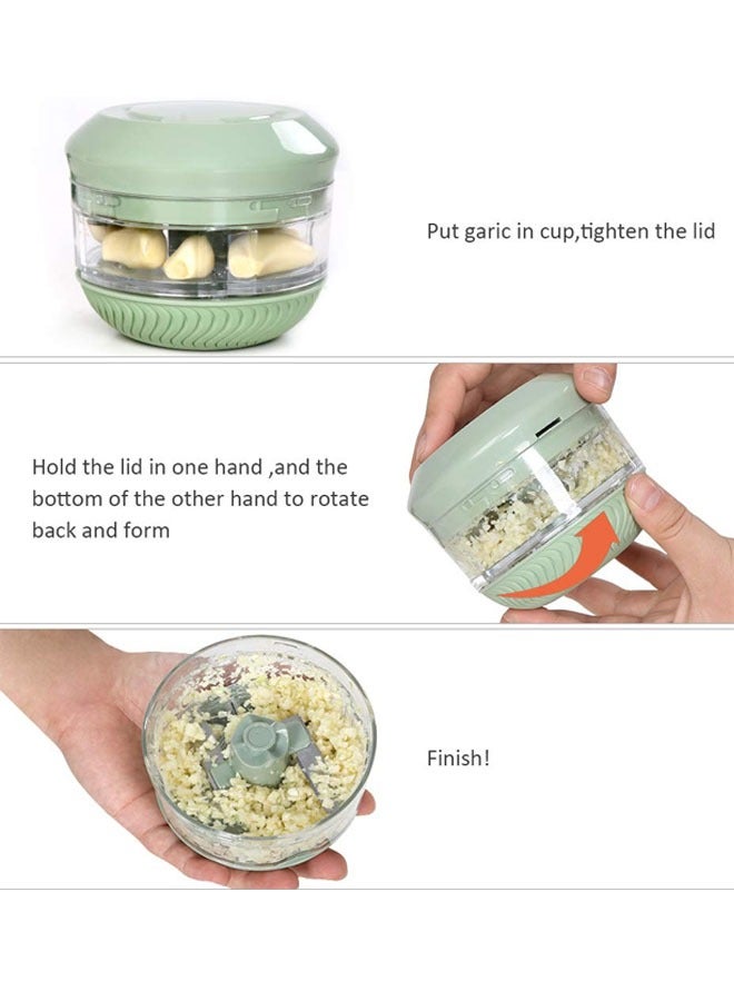 FEND Mini Manual Food Chopper With Stainless Steel Blades, Hand-Pulled Cord Mechanism, Compact Design For Effortless Vegetable, Fruit, Nut & Herb Chopping - Ideal For Quick Meal Prep & Kitchen Convenience - Image 2