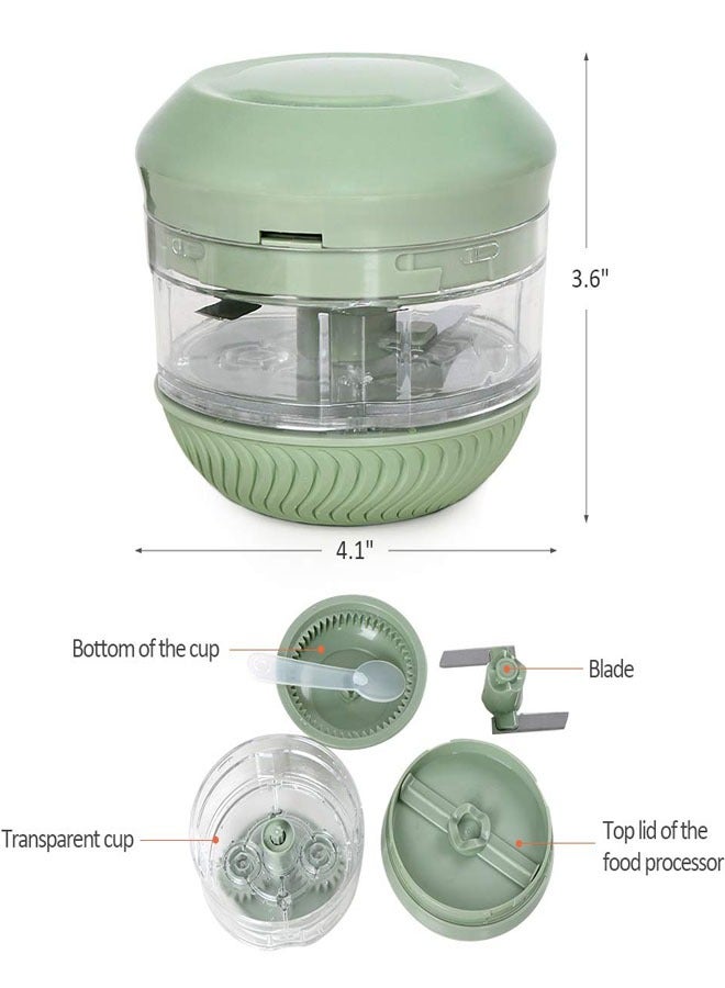 FEND Mini Manual Food Chopper With Stainless Steel Blades, Hand-Pulled Cord Mechanism, Compact Design For Effortless Vegetable, Fruit, Nut & Herb Chopping - Ideal For Quick Meal Prep & Kitchen Convenience - Image 4