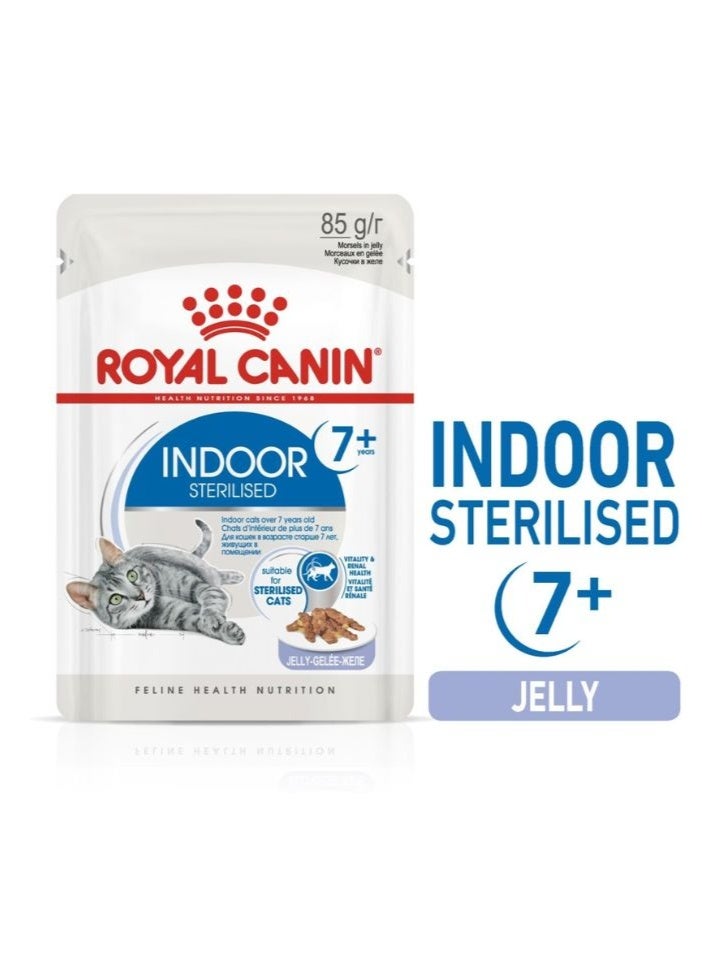 ROYAL CANIN Feline Health Nutrition Indoor 7+ Jelly (WET FOOD - Pouches) 12 x 85g - Image 1