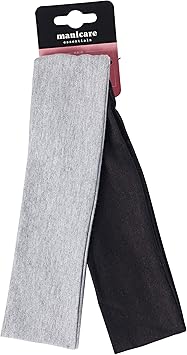 Manicare Hair Bands Pack Of 2 Wide Stretchy Headbands One Black And One Grey Holds Hair Back For Makeup Yoga Gym Running Breathable Suitable For All Hair Types And Lengths - Image 3