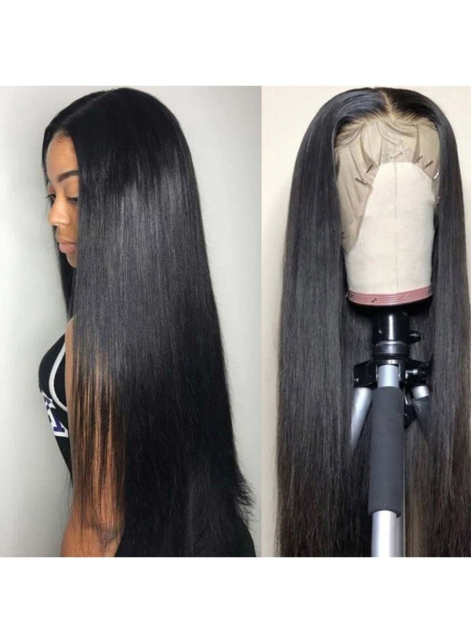 Subella 13x5 Lace Front Wigs Human Hair Pre Plucked with Baby Hair Bleached Knots 12A 180% Density Brazilian Straight Lace Front Human Hair Wigs for Black Women (18inch) - Image 1
