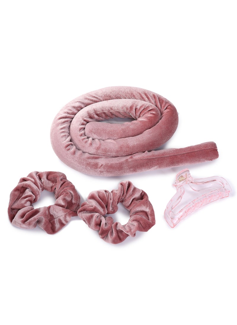 Sister Young - Sister Young LISA Hair Roller - Heatless Curling Set for Effortless, Frizz-Free Waves & Curls | Comfortable Overnight Sleep-In Hair Curlers | Includes 2 Scrunchies & Hair Clip (Pink, One size) - Image 1