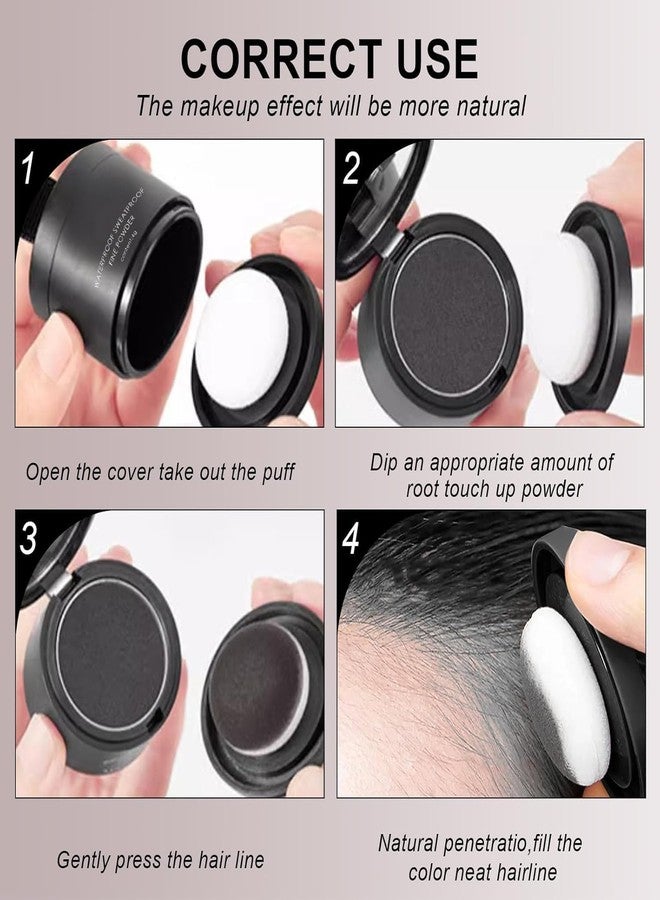 Dixoty Natural Hairline Powder, Hair Shading Sponge Pen, Shadow Stick, Quick Root Touch-Up Eyebrow Stamp Cover Up Black Root Touchup - Image 5