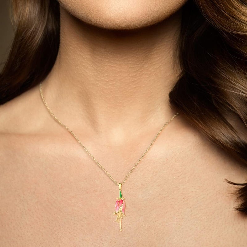 Santuzza 925 Sterling Silver Handmade Enamel Flower Pendant for Women - Image 4