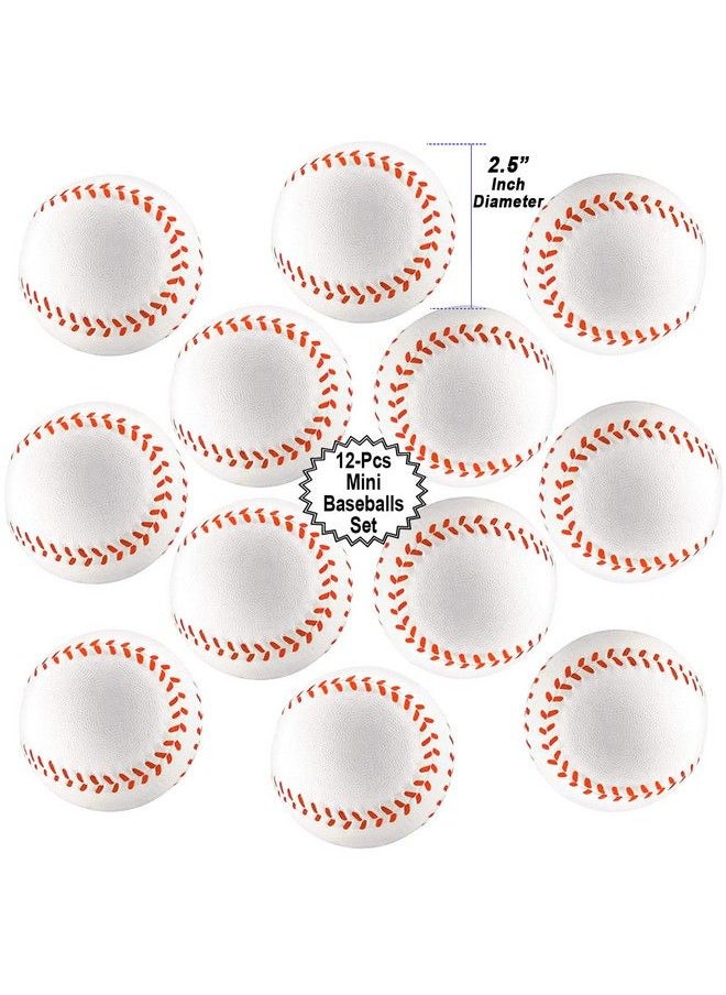 Anapoliz - Mini Sports Balls For Kids Party Favor Toy Soccer Ball Basketball Football Baseball (12 Pack) Squeeze Foam For Stress Anxiety Relief Relaxation. (12 Pack (Baseballs)) - Image 1