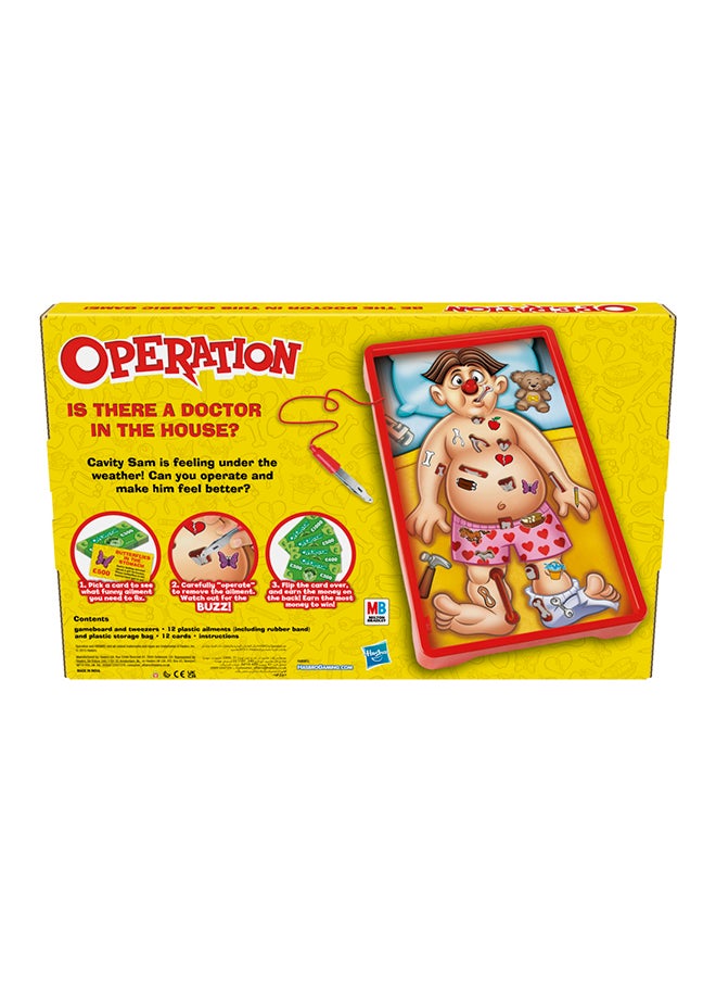 HASBRO - GAMING - Classic Operation Game - Electronic Board Game with Cards, Indoor Game for Kids Ages 6 and Up - Image 1