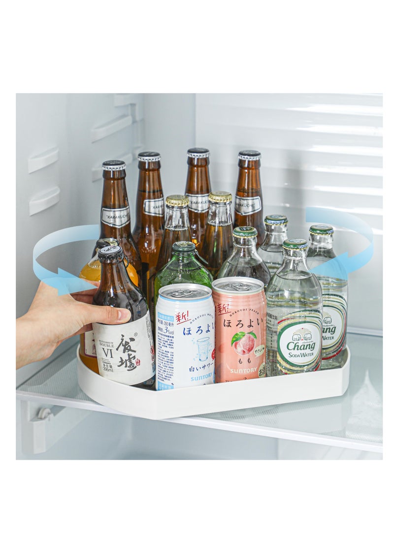 SOLARAE Turntable Organizer, Organizer Turntable Rack, 12.5''Non-Skid Lazy Susan Rack, for Cabinet,Refrigerator Pantry Organization Storage, Kitchen, Fridge,Countertop,Spice Rack Semicircle - Image 3