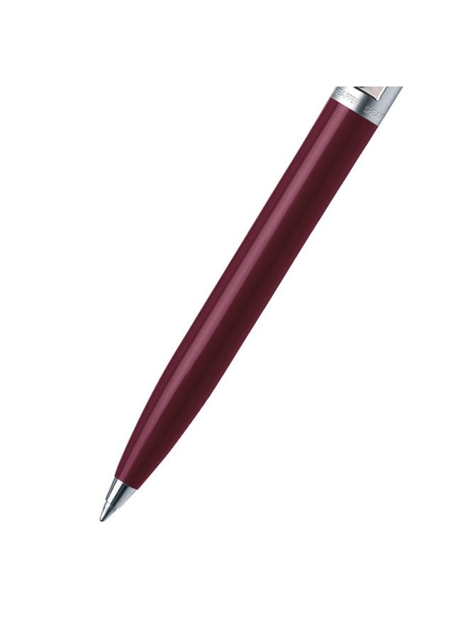 شيفر قلم حبر جاف Sheaffer 321 Sentinel Burgundy مع حواف من الكروم | قلم حبر جاف فاخر Burgundy  - Image 2