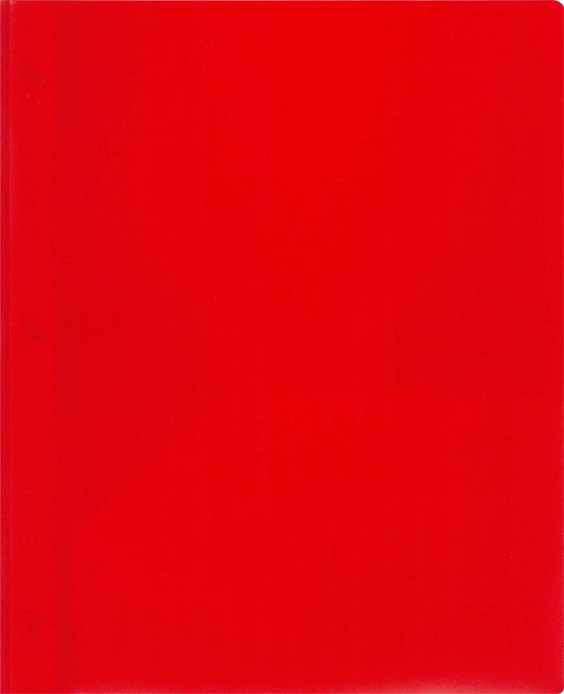 Lion 2-Pocket Plastic Folder with Fasteners, 1 Folder, Red (92310-RD) - Image 1