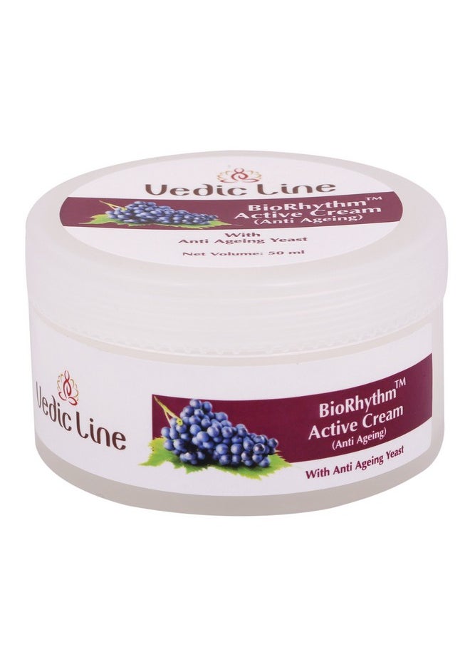 Vedic Line Vedicline Biorhythm Active Cream For Anti -Ageing With Almond Oil, Olive Oil & Avocado Oil For Beautiful Younger Looking Skin, 50Ml 