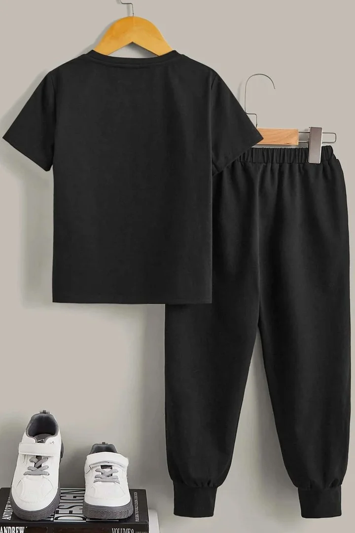 ONLYTRENDWEAR Kids Rose Bottom - Top Tracksuit Set 3-4 Years Old Black