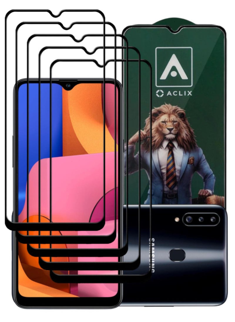 ACLIX 5 Pieces Antistatic ESD Dustproof Premium Quality High Definition Tempered Glass Screen Protector Designed For Samsung Galaxy A20s - Image 1