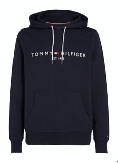 TOMMY HILFIGER Men's Logo Hoodie, Blue - Cotton  - Image 2