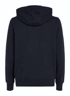 TOMMY HILFIGER Men's Logo Hoodie, Blue - Cotton  - Image 5