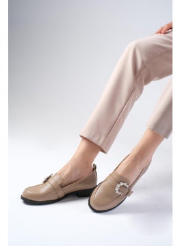 Mio Gusto Mink Color Pearl Buckle Women's Casual Flat Oxford Shoes  - Image 2