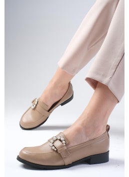 Mio Gusto Mink Color Pearl Buckle Women's Casual Flat Oxford Shoes  - Image 4