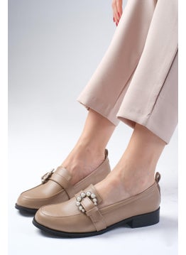 Mio Gusto Mink Color Pearl Buckle Women's Casual Flat Oxford Shoes  - Image 5