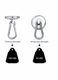 Y&D Carabiner Magnetic Hooks, KASTWAVE 100LBS Strong Heavy Duty Neodymium Magnet Hooks with Swivel Hook, Great for Your Kitchen, Refrigerator and Other Surfaces (4 Pack) Silvery  - Image 5