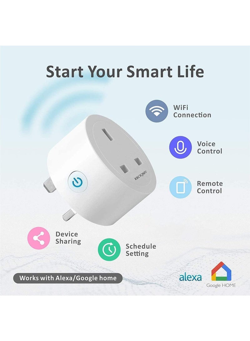 UREVO 1 PACK WiFi Smart Plug, 16A Smart Outlet Plug Socket Compatible with Alexa, Smart Life APP Wireless Remote Control, with Remote Control & Voice Control, Timer Function, No Hub Required - Image 5