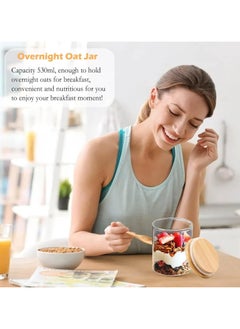 Mash Glass Jars with Airtight Lid and Spoon,Glass Food Storage Jars Containers,Overnight Oats Containers with Lids,Decorative home Kitchen Jars for Spice Bath Salt Tea Coffee Sugar Canisters 530ml  - Image 4