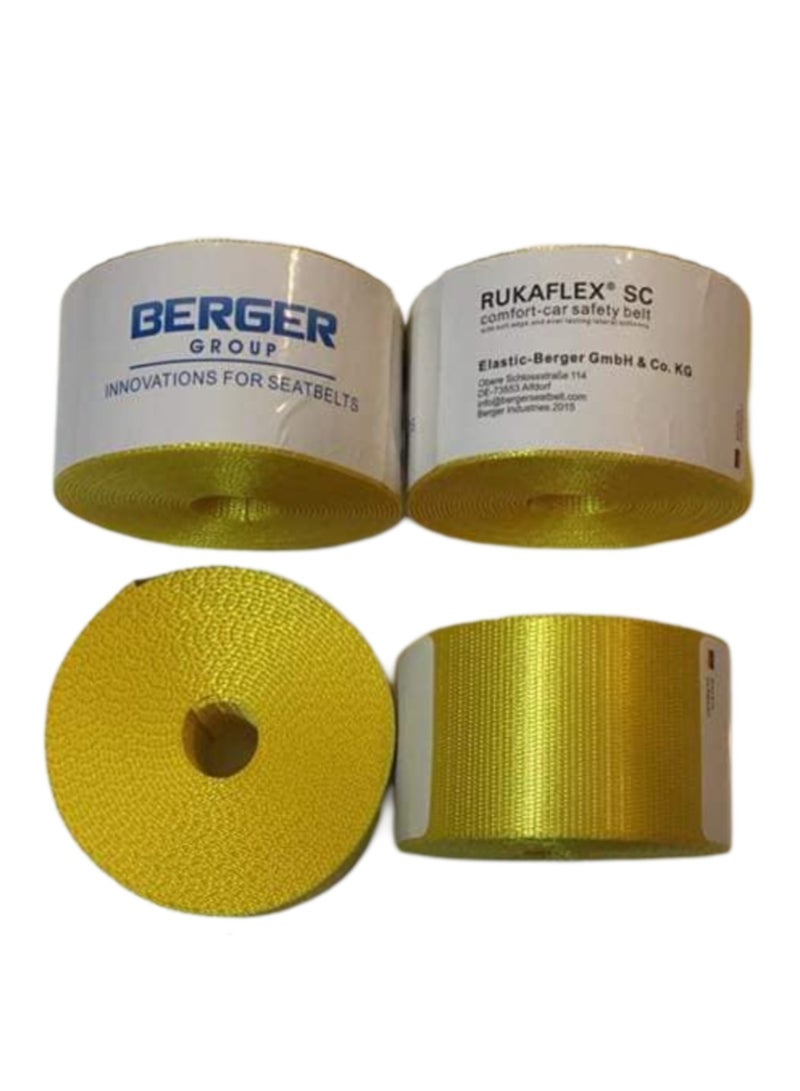 Berger Premium Selection Seatbelt With Particularly High-Wearing Comfort. The German Berger Innovations For Seatbelts, Comfort Car Safety Belts With Soft Edges And Over-Lasting Lateral Stiffness Yellow - Image 1