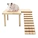 DVHEY Hamster Wooden Platform with Legs Small Animal Climbing Ladder Standing Rat Guinea Perch Chew Toy Cage Accessories PlatformSmall - Image 3