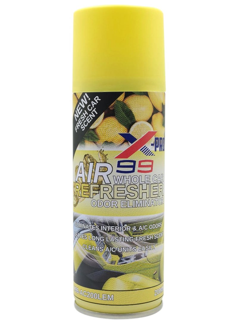 إكس برو معطر هواء السيارة X-PRO 99 برائحة منعشة تدوم طويلاً، بخاخ 200 مل لإزالة الروائح الكريهة من داخل السيارة ومنظف مكيف الهواء برائحة الليمون X99-AC200LEM - Image 2
