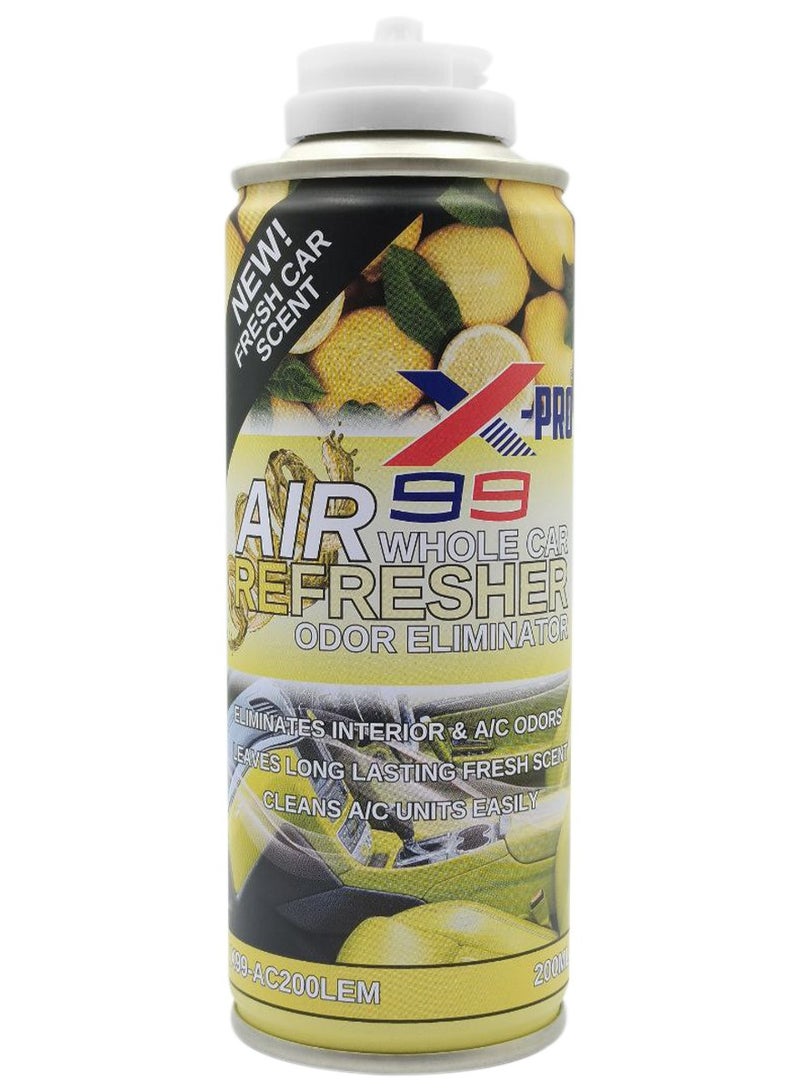إكس برو معطر هواء السيارة X-PRO 99 برائحة منعشة تدوم طويلاً، بخاخ 200 مل لإزالة الروائح الكريهة من داخل السيارة ومنظف مكيف الهواء برائحة الليمون X99-AC200LEM - Image 3