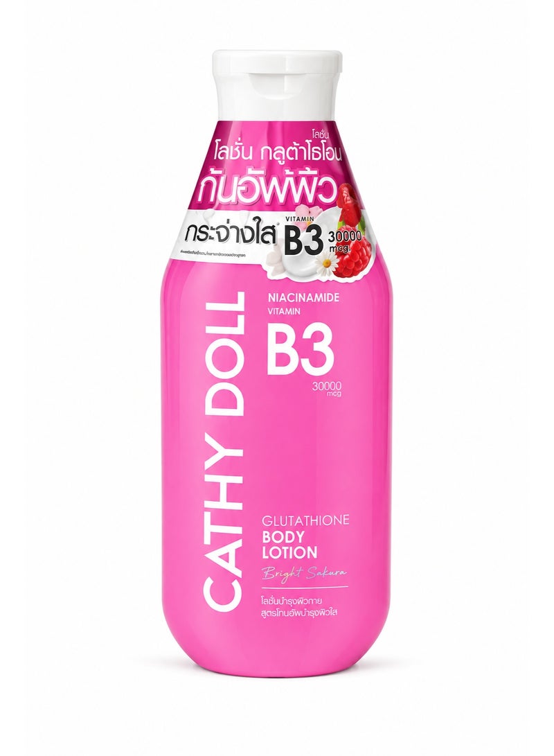 Cathy Doll Glutathione Body Lotion with Niacinamide Vitamin B3, Bright Sakura, Hydrating & Brightening - Image 1