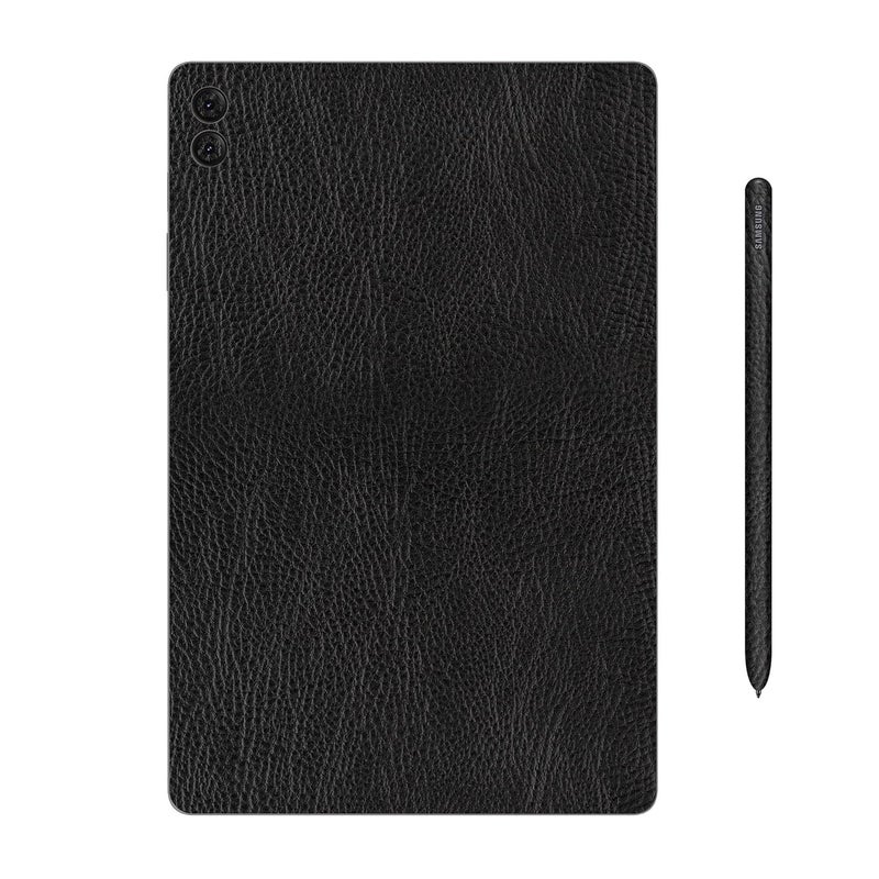 Capes أغطية تابلت متوافقة مع سامسونج جالاكسي تاب S9 FE بلس | فيلم حماية فائق النحافة | ملصق فينيل مضاد للخدش | ليس غلاف/غطاء (جلد أسود، جلد خلفي + جلد قلم S) - Image 1
