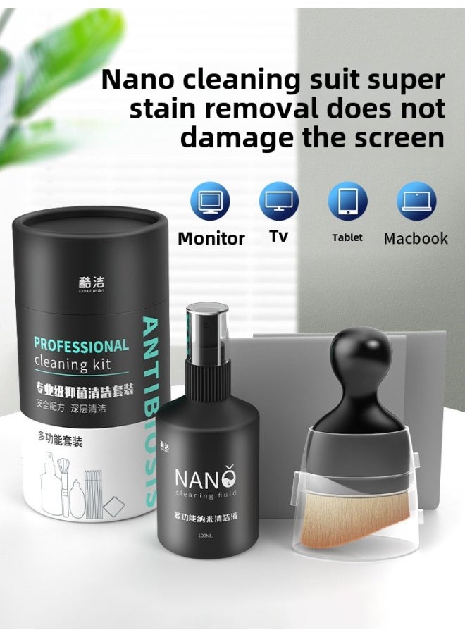 Generic - Screen Cleaner Computer Screen Cleaning Suit LCD TV Wipe Mac Laptop Monitor Keyboard Grey-Color:Upgraded Model  Comes With 4 Pieces Of Fiber Cloth - Image 1