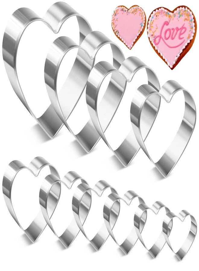 LifeisLuck Heart Cookie Cutter Set 10Pcs Stainless Steel Biscuit Cutters Valentine’s Day Different Size Heart Shapes Mold Fondant Cake Cookie Molds for Baking Anniversary, Bridal, Engagement and Wedding - Image 1