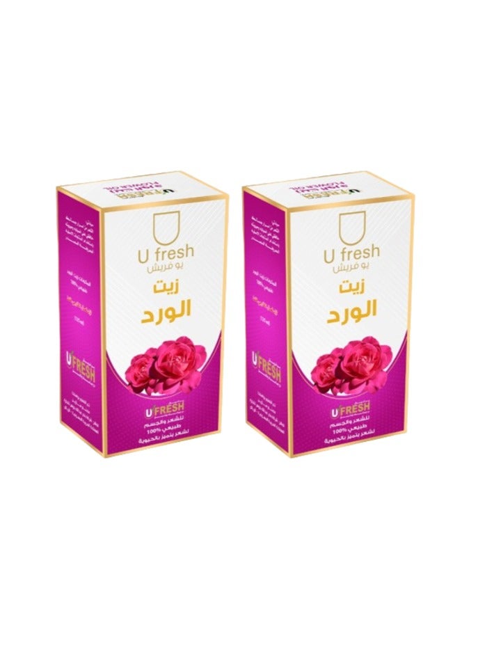 يو فريش زيت الورد للشعر والجسم 125مل من قطعتين 
