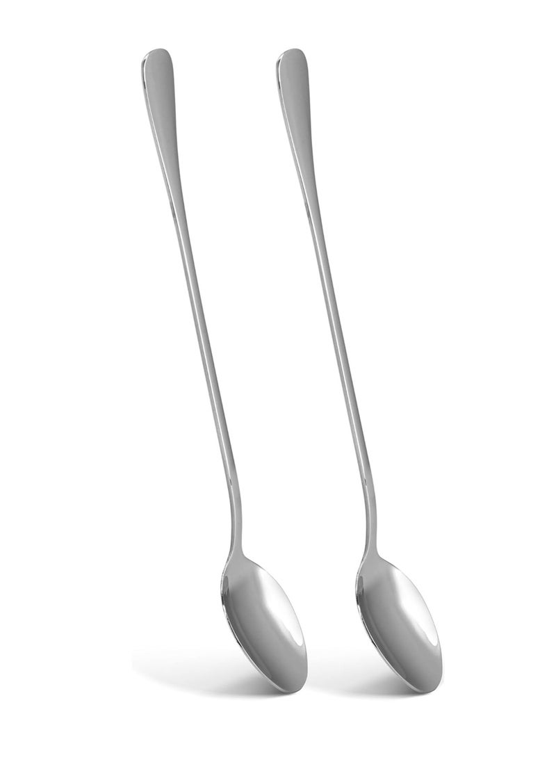 Fissman 2-Piece Latte Spoon 20cm, Long Handle Coffee Spoon, Cutlery Set Stainless Steel, Flavia Series  - Image 1