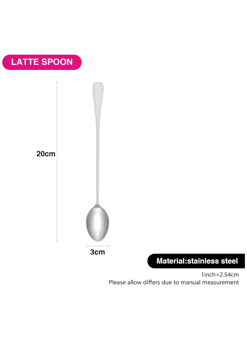 Fissman 2-Piece Latte Spoon 20cm, Long Handle Coffee Spoon, Cutlery Set Stainless Steel, Flavia Series  - Image 3
